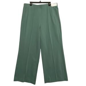 Liz Claiborne Green Wide Leg Pull On Comfort Waist 4-Way Stretch Pants XXL NWT